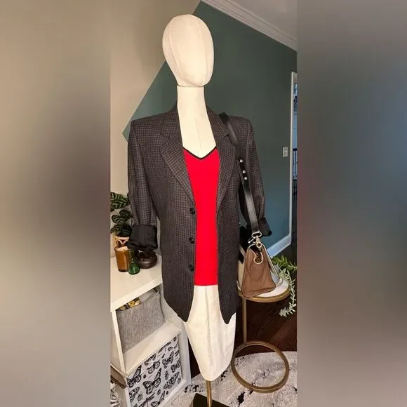 Vintage 90s Y2K Caché Colorblock Tank Top Red Pink Black Piping Women’s Size L - Picture 3 of 11